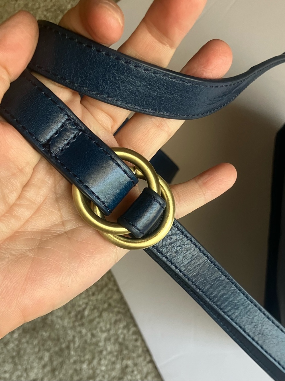 HOBO Cassie Crossbody - Deep Blue Leather with Gold Hardware - Picture 11 of 15